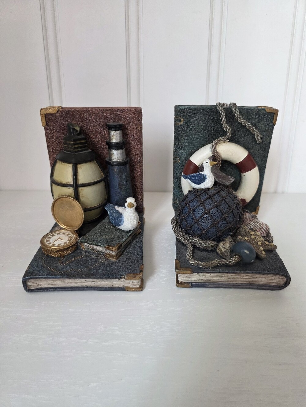 Heritage Mint 3D Nautical Maritime Coastal Beach Themed Bookends Set Of 2